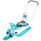 УЦЕНКА Снегокат «Тимка спорт 6» Ми-ми-мишки, со спинкой, с родительской ручкой, бирюзовый, ТС6/ММ1 Nika Kids - Фото 6