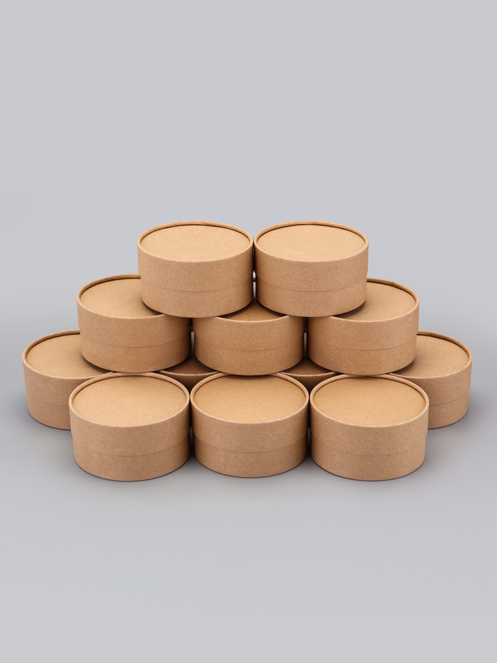 Набор круглых подарочных коробок, завальцованные крафт, набор 12 шт., 12×6 см - Фото 1
