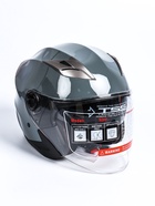 УЦЕНКА Шлем открытый с двумя визорами, размер S (55-56), модель - BLD-708E, серый глянцевый 984582 - Фото 5