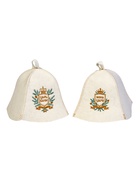 Шапка для бани и сауны «Царская», шерсть 50%, полиэфир 50%, набор 2 шт. - фото 809306397