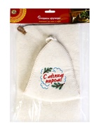 Набор для бани и сауны «С лёгким паром!», шерсть 50%, полиэфир 50%, 2 предмета: шапка, коврик - фото 809306433