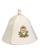 Шапка для бани и сауны «Жена царя», шерсть 50%, полиэфир 50%, белая - фото 59848291