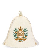 Шапка для бани и сауны «Царь бани», шерсть 50%, полиэфир 50%, белая - фото 809306441