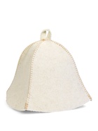 Шапка для бани и сауны «Царь бани», шерсть 50%, полиэфир 50%, белая - фото 809306443