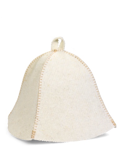 Шапка для бани и сауны «Царь бани», шерсть, полиэфир, белая