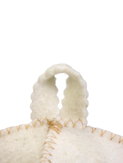 Шапка для бани и сауны «Царь бани», шерсть, полиэфир, белая