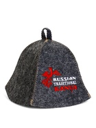 Шапка для бани и сауны «Русские традиции», шерсть 50%, полиэфир 50%, серая - фото 59848309
