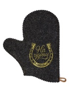Рукавица для бани и сауны «На удачу», шерсть 50%, полиэфир 50%, тёмная - Фото 3