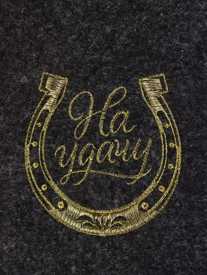 Рукавица для бани и сауны «На удачу», шерсть 50%, полиэфир 50%, тёмная