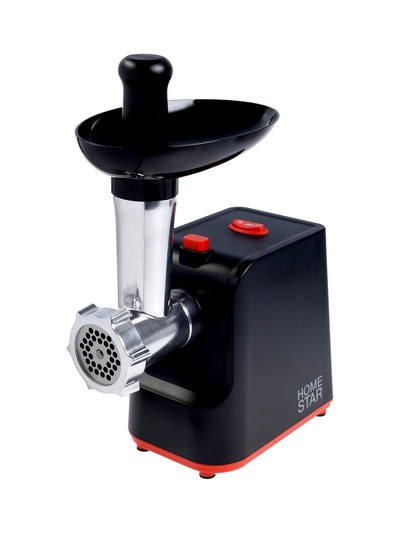 Мясорубка HomeStar STM-2039, 2000 Вт, 1.5 кг/мин, 2 диска, реверс, чёрная