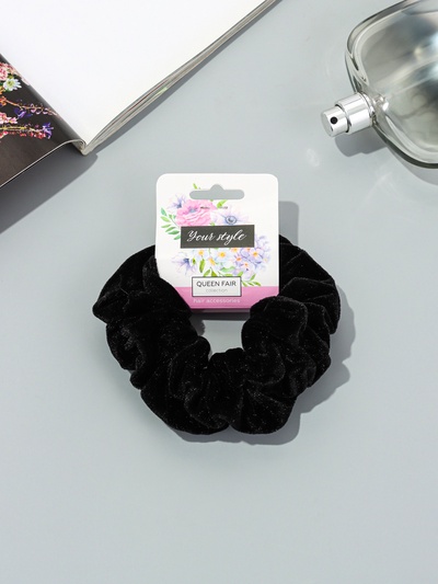 Резинка для волос «Орбита», джемма бархат, 10 см, чёрная