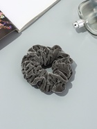 Резинка для волос «Орбита», джемма бархат, 10 см, серая (комплект 2 шт) - фото 59848493