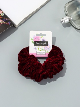 Резинка для волос «Орбита», джемма бархат, 10 см, бордовая (комплект 2 шт)