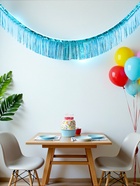 Гирлянда "Дождик" 3 метра с липким краем, цвет голубой (комплект 2 шт) - фото 60979277