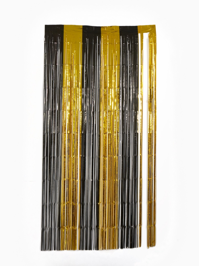 Занавес для фотозоны 1х2 м., черно-золотой (комплект 2 шт) - фото 59417840