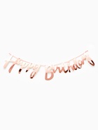 Гирлянда "Happy Birthday" надпись, розовое золото (комплект 2 шт) - фото 60979304