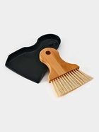 Щётка с совком Meli, бамбуковая ручка, 18×14 см, чёрная - Фото 4