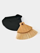 Щётка с совком Meli, бамбуковая ручка, 20×19 см, чёрная - Фото 4