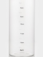 Бутылка для воды, 750 мл, 7.5×23 см, с трубочкой и шкалой времени, стекло, прозрачная - фото 7539416