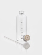 Бутылка для воды, 750 мл, 7.5×23 см, с трубочкой и шкалой времени, стекло, прозрачная - фото 7539417