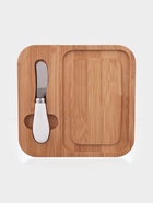 Маслёнка, 19×18×9.5 см, с ножом, на бамбуковой подставке, стекло, прозрачная 10910747