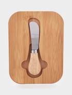 Маслёнка, 17.4×13×6.5 см, с бамбуковой крышкой-подставкой и ножом, стекло, прозрачная 10910749