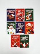 Подарочный набор новогодний, 8 ручек, 8 открыток, 8 блокнотов МИКС - фото 59848514
