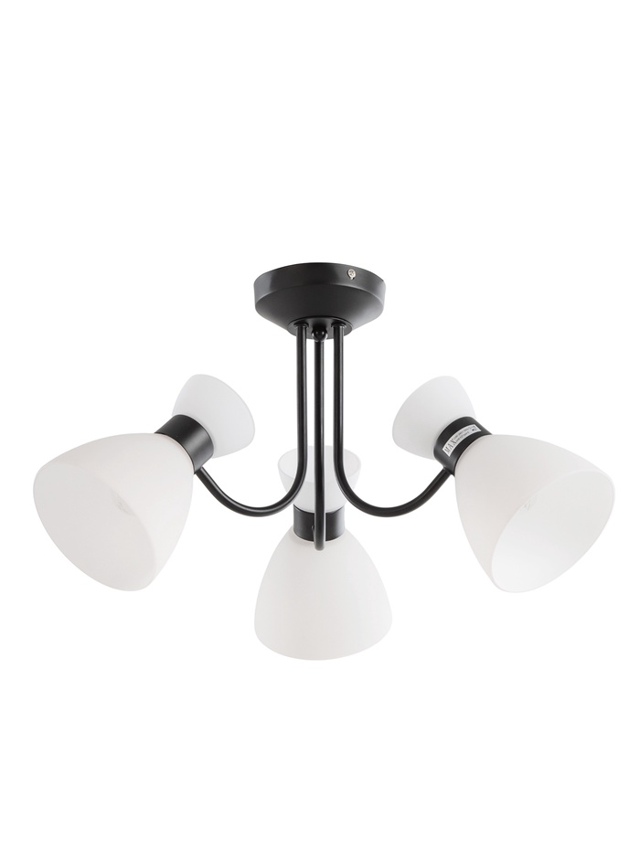 Люстра 20135/3BK, 3×60 Вт, E27, 54×54×32 см, белый/чёрный - Фото 1