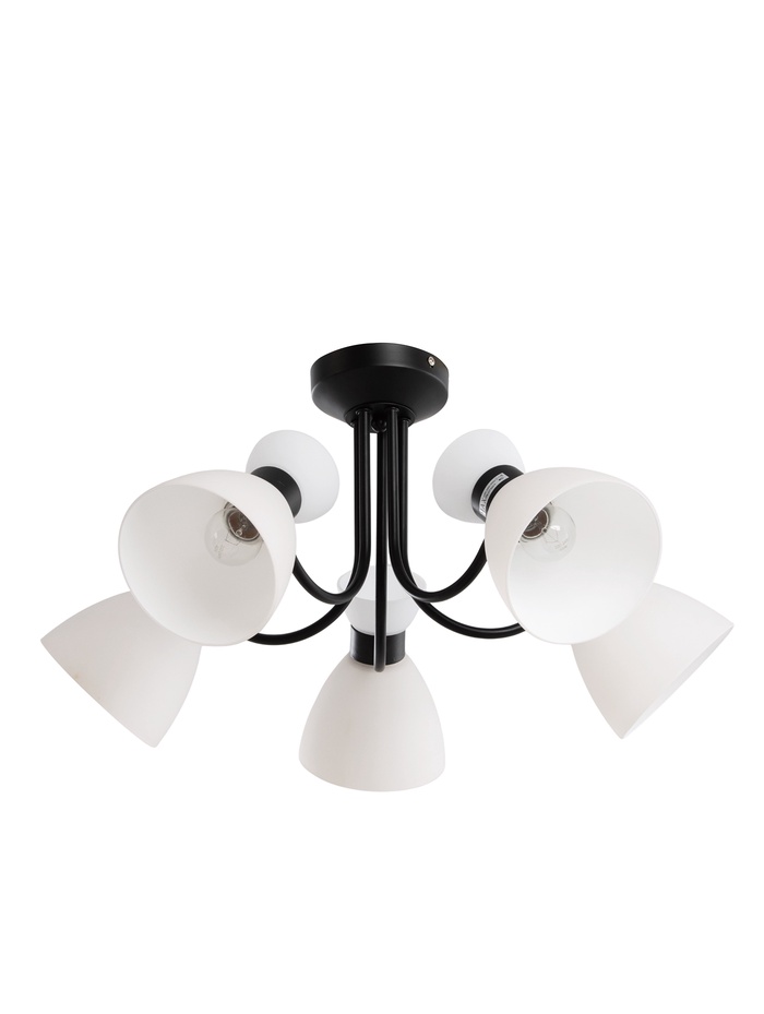 Люстра 20135/5BK, 5×60 Вт, E27, 60×60×32 см, белый/чёрный - Фото 1