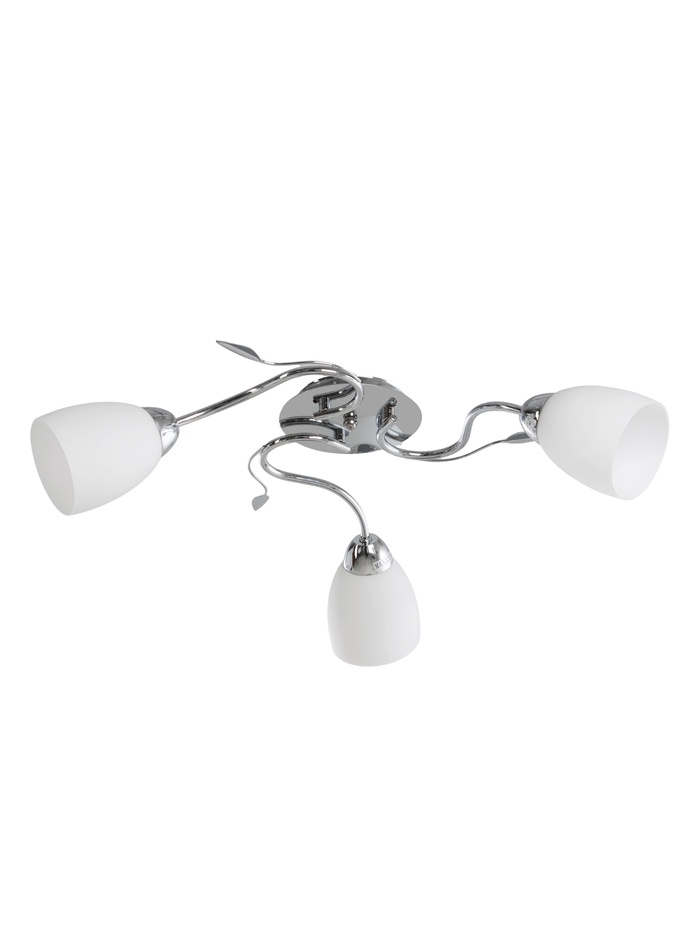 Люстра 11175/3CR, 3×60 Вт, E27, 58×58×22 см, белый/серебро - Фото 1