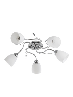 Люстра 11175/5CR, 5×60 Вт, E27, 64×64×22 см, белый/серебро