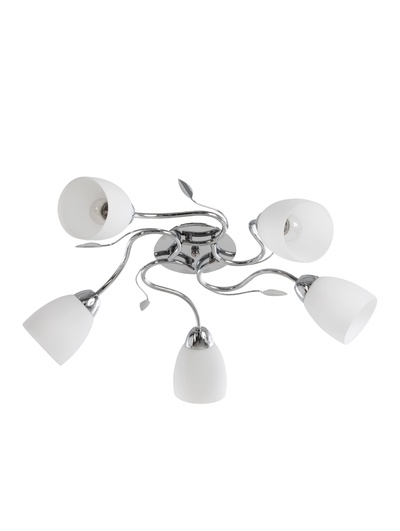 Люстра 11175/5CR, 5×60 Вт, E27, 64×64×22 см, белый/серебро