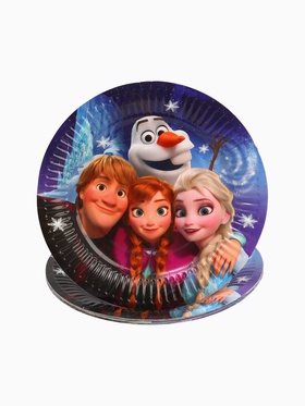 Тарелка одноразовая 18 см, набор 10 шт., Холодное сердце