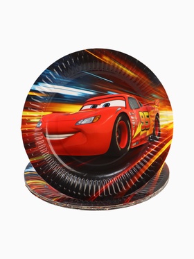 Тарелка одноразовая 18 см, набор 10 шт., Молния Маккуин