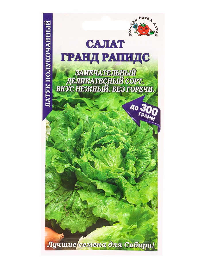 Семена Салат «Гранд Рапидс», 0.5 г, «Золотая Сотка Алтая» - Фото 1
