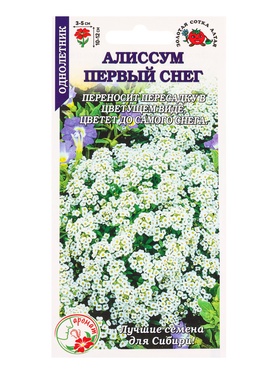 Семена Алиссум «Первый снег», 0.05 г, 1500 шт., «Золотая Сотка Алтая» (комплект 2 шт)