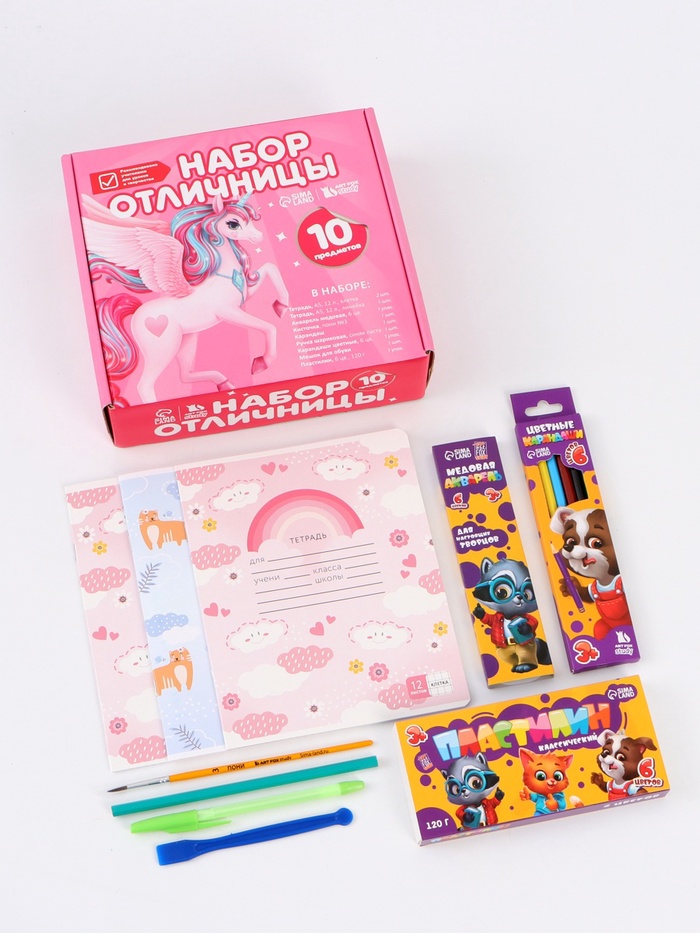 УЦЕНКА Набор с мешком для обуви 10 предметов «Набор отличницы» - Фото 1