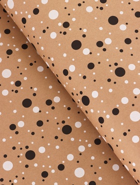 Крафт бумага «Конфетти» черный/белый на коричневом фоне, 0.72×10±5% м, 60 г