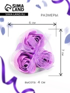 УЦЕНКА Набор, фиолетовые розы« 3 мыльных лепестка в пвс коробке - Фото 2