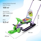 УЦЕНКА Снегокат «Тимка спорт 6» Монстрики, со спинкой, с родительской ручкой, зелёный, фиолетовый, ТС6/МН Nika Kids - Фото 2