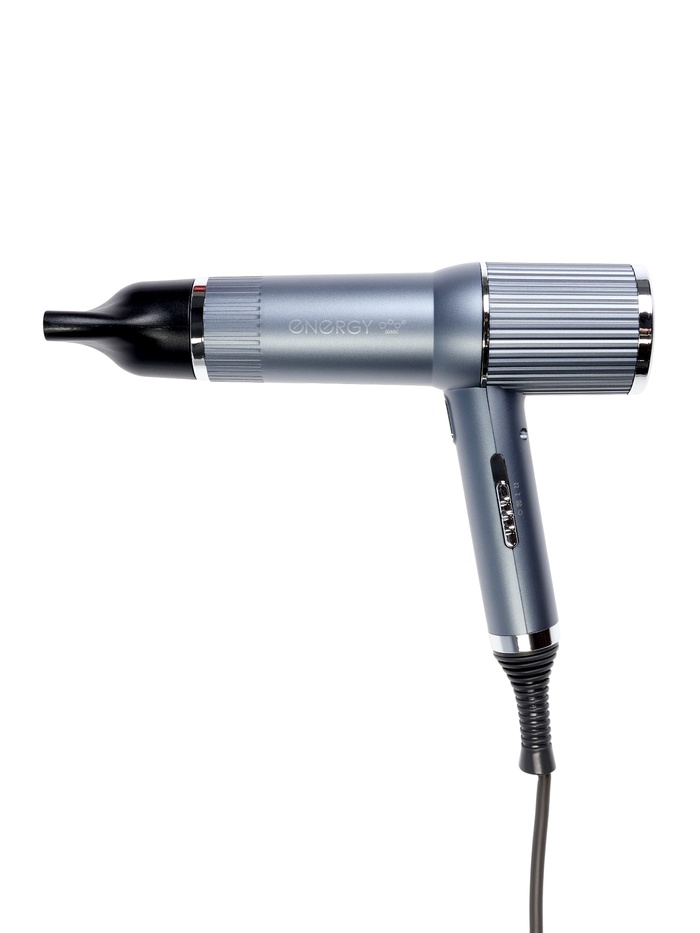 Фен Energy EN-885, 1600 Вт, 2 скорости, 3 температурных режима, ионизация, серый - Фото 1