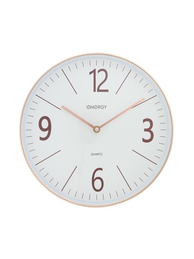 Часы настенные ENERGY ЕС-158, интерьерные, d=29.3 см, кварцевые, белые с золотым