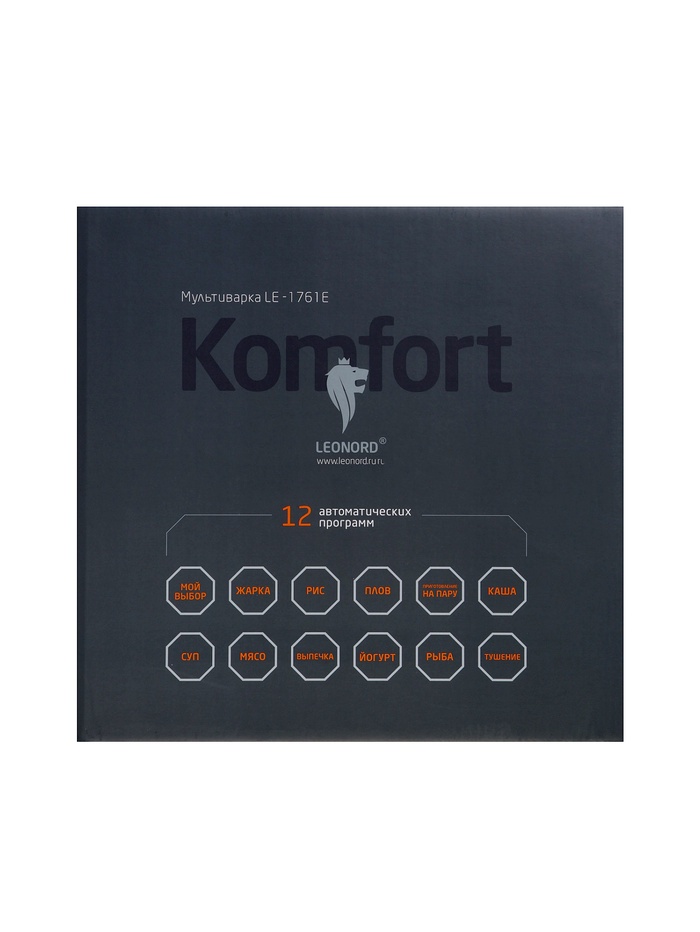 Мультиварка Leonord LE-1761E, 860 Вт, 4.5 л, 12 программ, LED дисплей, сенсорная панель, чёрная - фото 51853035