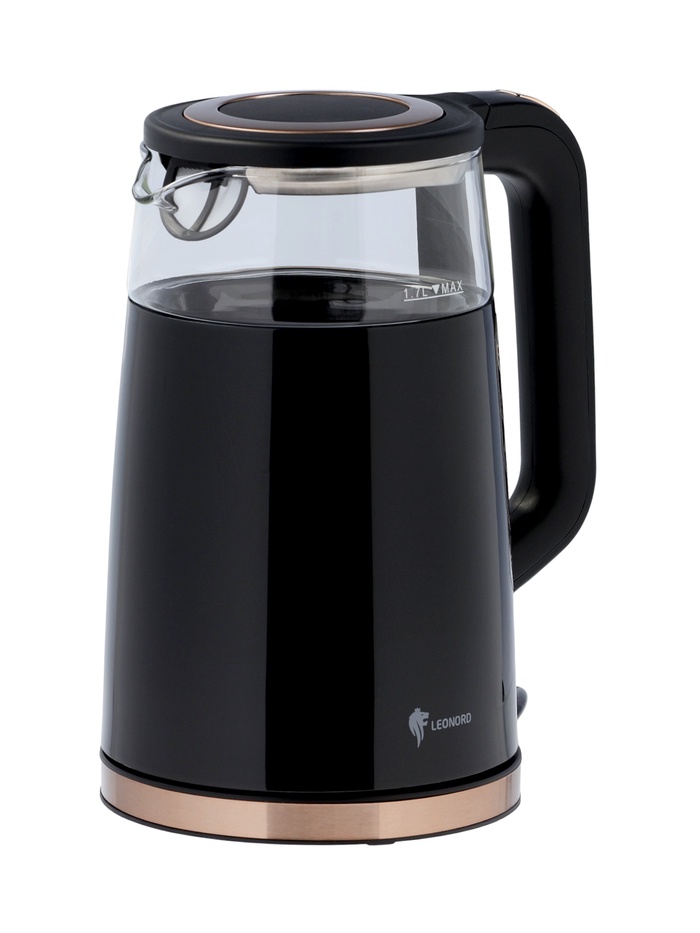Чайник электрический Leonord LE-1511, 1.7 л, дисплей, поддержание температуры 40-100℃, чёрный - Фото 1