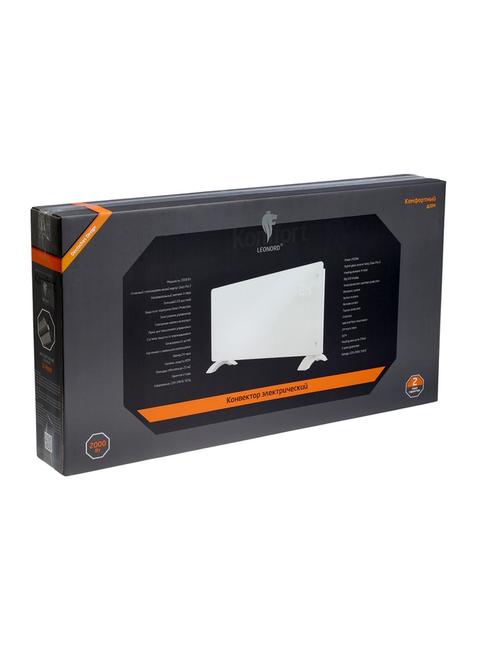 Конвектор электрический Leonord LE-22-2000XE, 2000 Вт, до 25 м², IP24, LED дисплей, пульт ДУ - фото 51853114