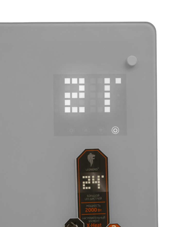 Конвектор электрический Leonord LE-22-2000XE, 2000 Вт, до 25 м², IP24, LED дисплей, пульт ДУ - фото 51853113