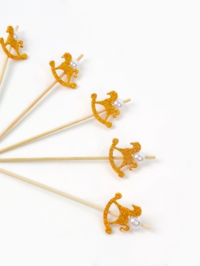 Шпажки для канапе «Лошадка» золотая, набор 6 шт.