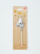 УЦЕНКА Свеча в торт на шпажке «Алмаз», цифра "4", серебряная, 5х2,6 см - Фото 4