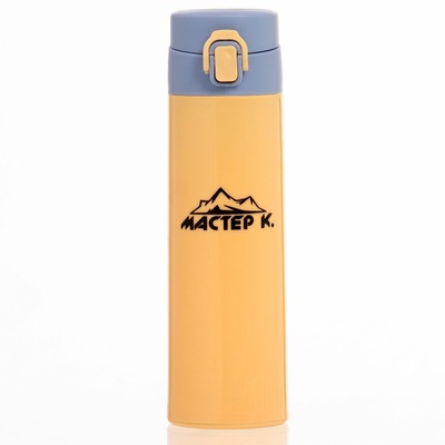 УЦЕНКА Бутылка для воды «Мастер К», 380 мл, 21.8×6.6 см, стеклянная, оранжевая