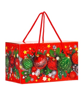 Подарок в картонной упаковке МГК Посылка "Нарядная" с веревочными ручками 1000гр Подарок в картонной упаковке МГК Посылка "Нарядная" с веревочными ручками 1000гр